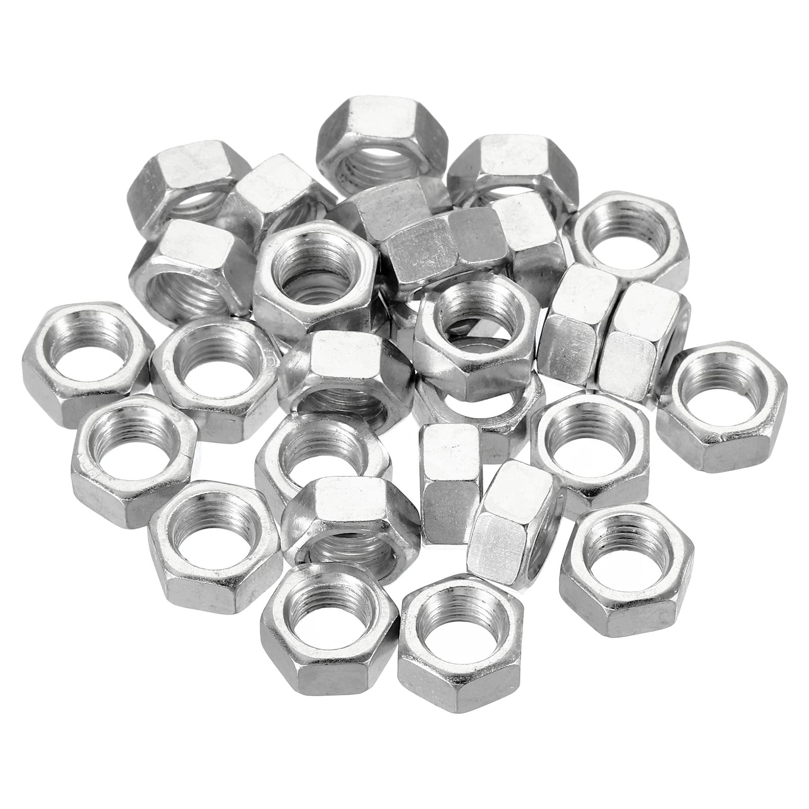 PATIKIL M8 x 1.0 Steel Hex Nuts - 30 Pack Metric Thread Zinc Plated Fasteners (6mm Height) - Ideal for Automotive, Machinery & DIY Projects