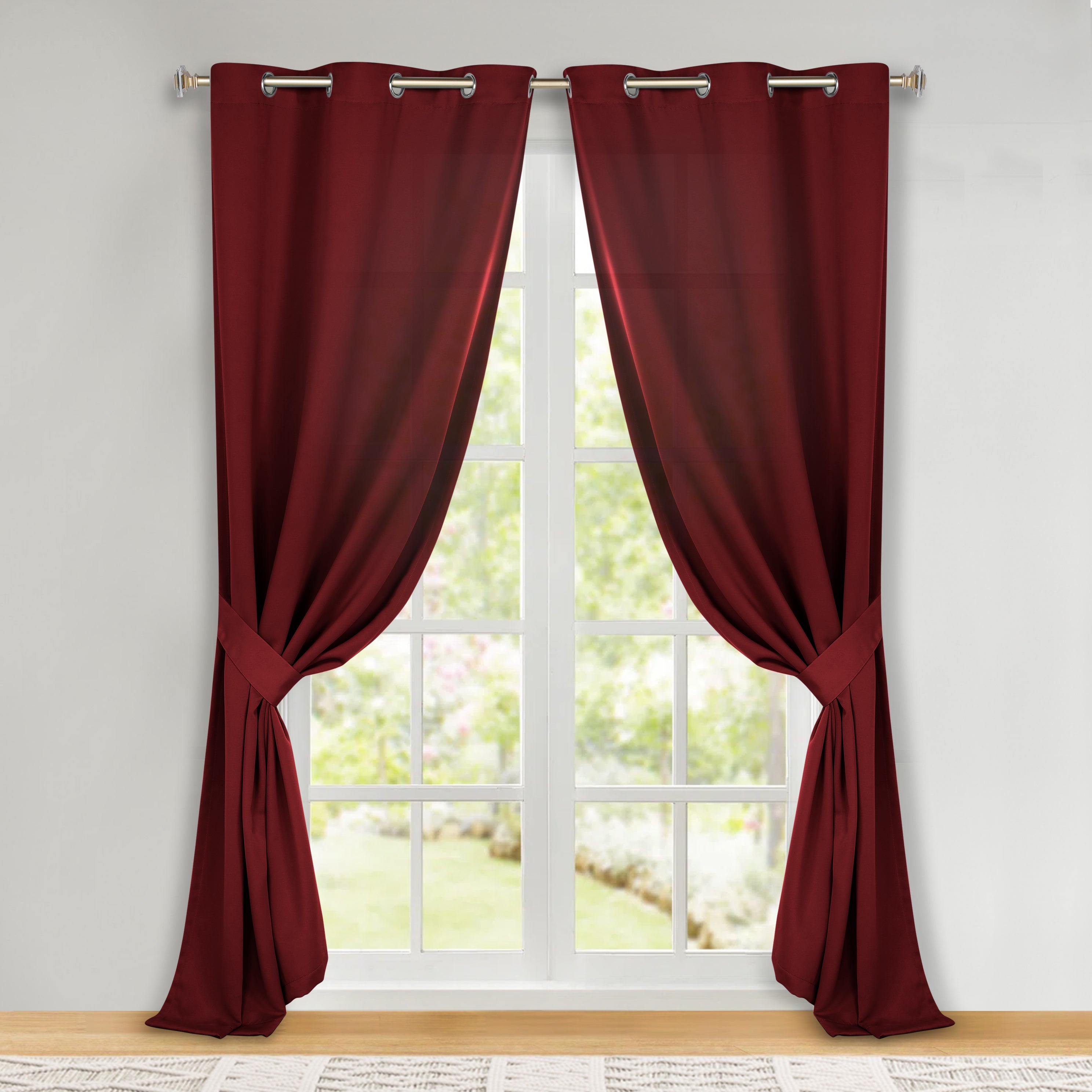 Premium Blackout Curtains Set of 2 - 100% Room Darkening, Machine Washable & Noise Reducing for Bedroom, Nursery & Home Theater
