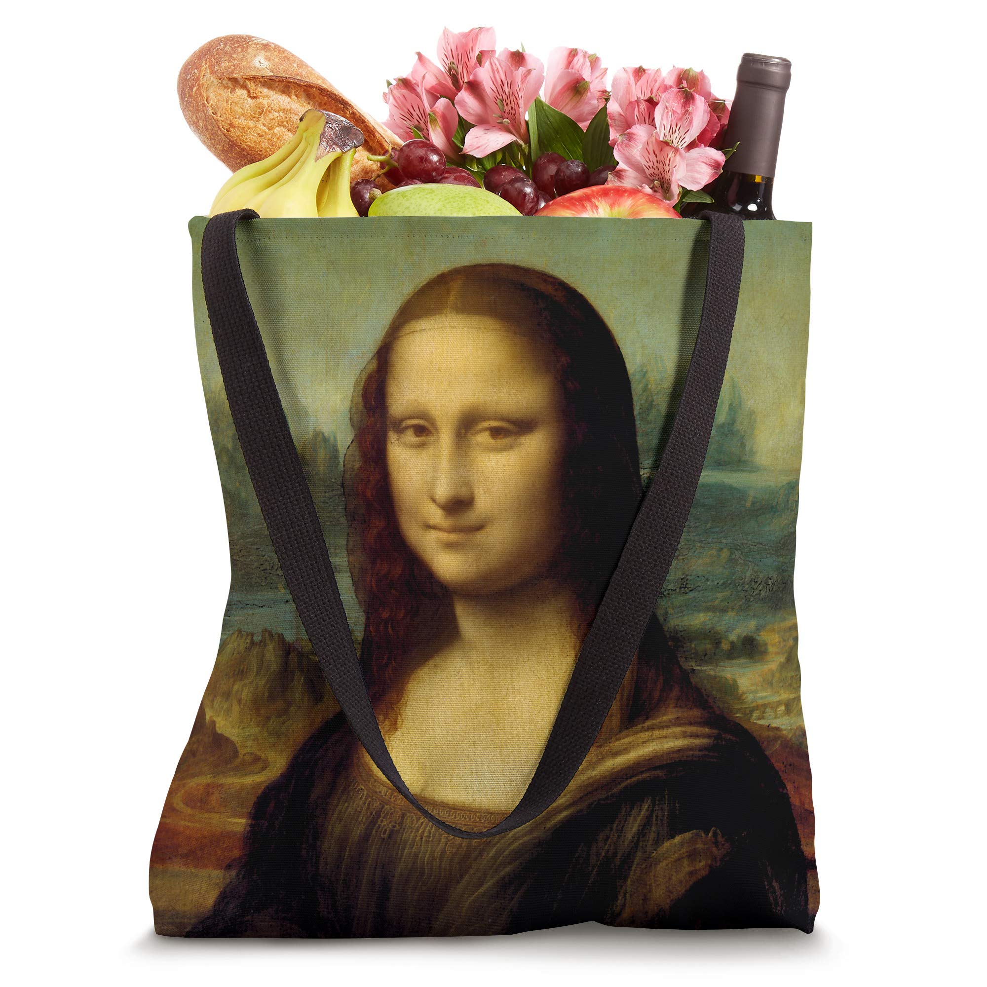 Stylish Mona Lisa Tote Bag - Durable Canvas Shoulder Bag with Artistic Print - Perfect for Shopping, Beach, Work & Daily Use