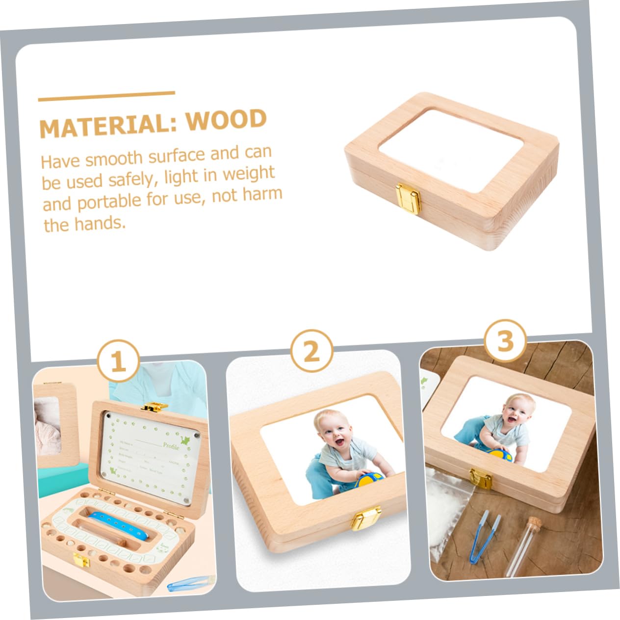ULDIGI Wooden Tooth Fairy Box - Kids Tooth Storage Holder for Lost Teeth, Keepsake Organizer for Baby Teeth Collection - Perfect for Tooth Fairy Gifts & Childhood Memories