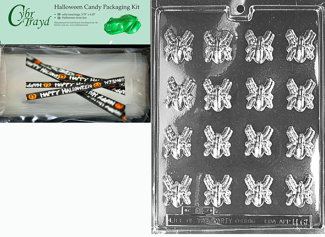 Cybrtrayd Halloween Chocolate Mold Kit - Bite Size Spiders Chocolate Making Supplies for DIY Candy, Baking & Party Decor | Perfect for Halloween Treats, Gift Giving & Holiday Desserts