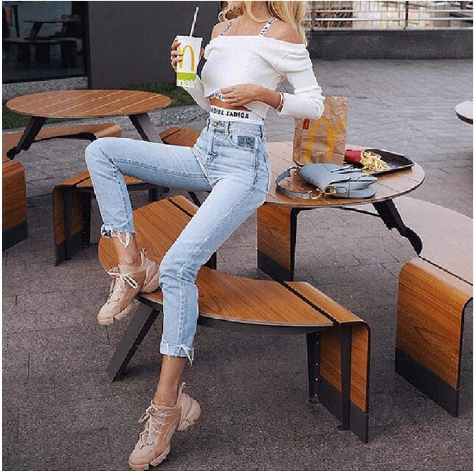 HaoLin Women's Platform Sneakers - Comfortable Casual Shoes for Autumn, Beige Size 38 | Perfect for Walking, Running & Everyday Wear