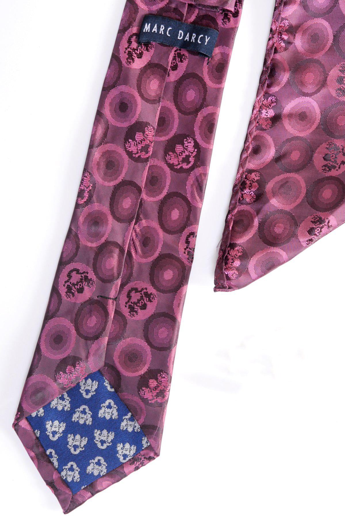 BUBBLES Berry Bubble Circle Print Tie and Pocket Square Set - Stylish Formal Accessories for Weddings, Parties & Business Events