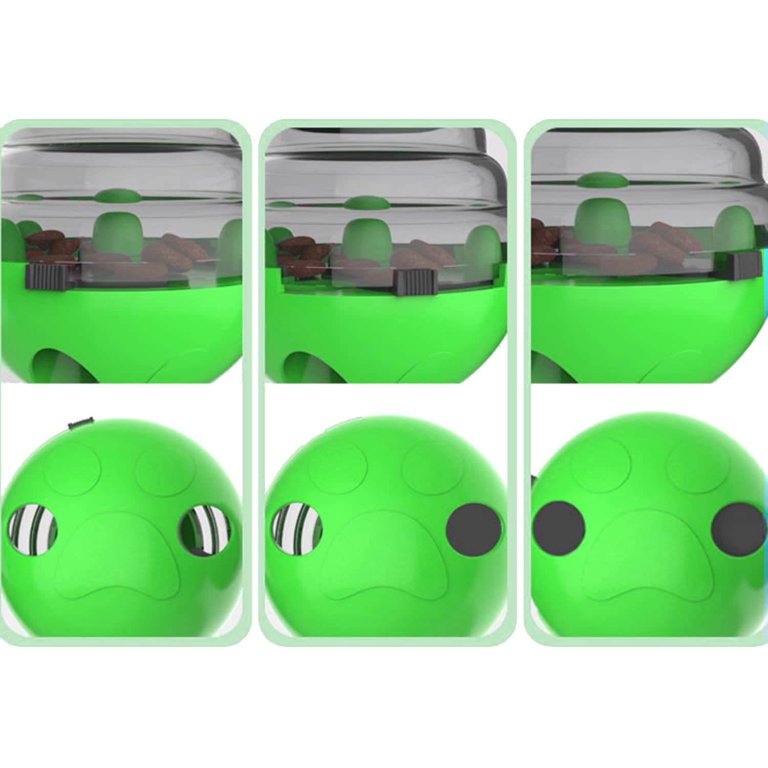 DARRLY&JAVEN Interactive Cat Treat Ball Toy - Food Dispenser Puzzle Feeder for Indoor Cats - Slow Feeding & Mental Stimulation (Green) - Perfect for Playtime & Mealtime Enrichment