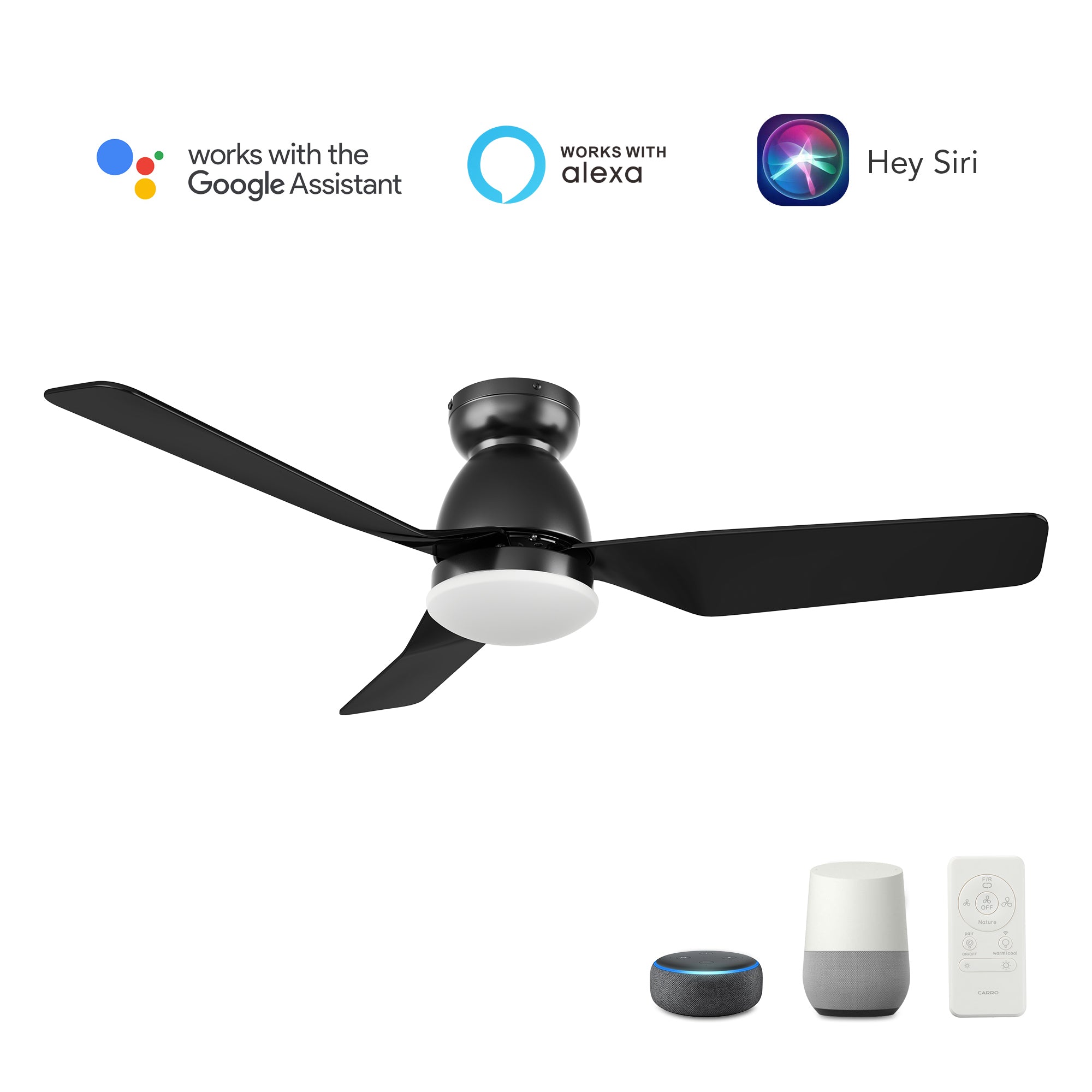 44 Inch Sonoma Low Profile Smart Ceiling Fan with LED Light and Remote Control - Perfect for Bedroom, Living Room, and Office Spaces