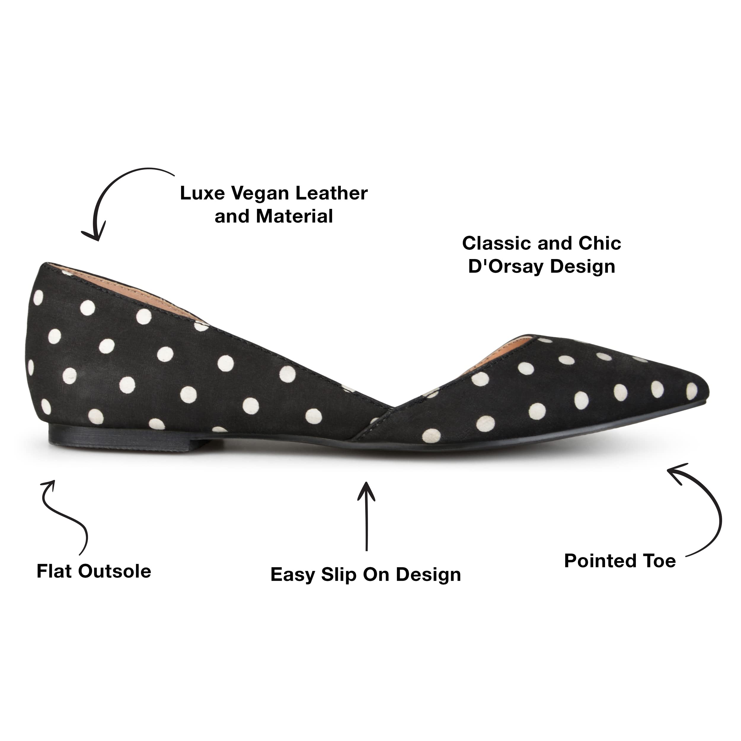 Journee Women's Cortni Comfortable Ballet Flats - Stylish & Lightweight for Work, Office, and Casual Wear