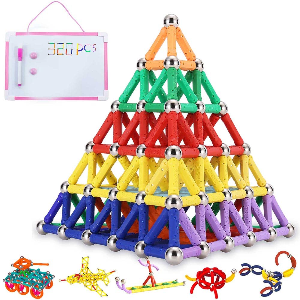 iMelitoy 320-Piece Magnetic Building Blocks Set - STEM Educational Construction Toys for Kids & Adults | BPA-Free 3D Puzzle Magnetic Sticks for Boys & Girls | Perfect for Classroom, Birthday Gifts & Family Bonding Activities