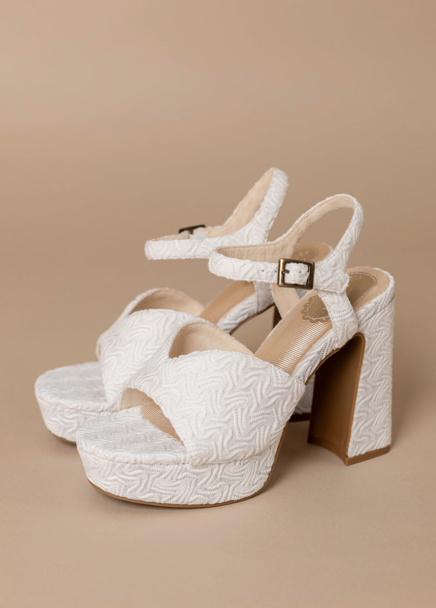 White Valentine's Day Platform Shoes for Women - Comfortable High Heel Sandals for Date Night, Party & Special Occasions