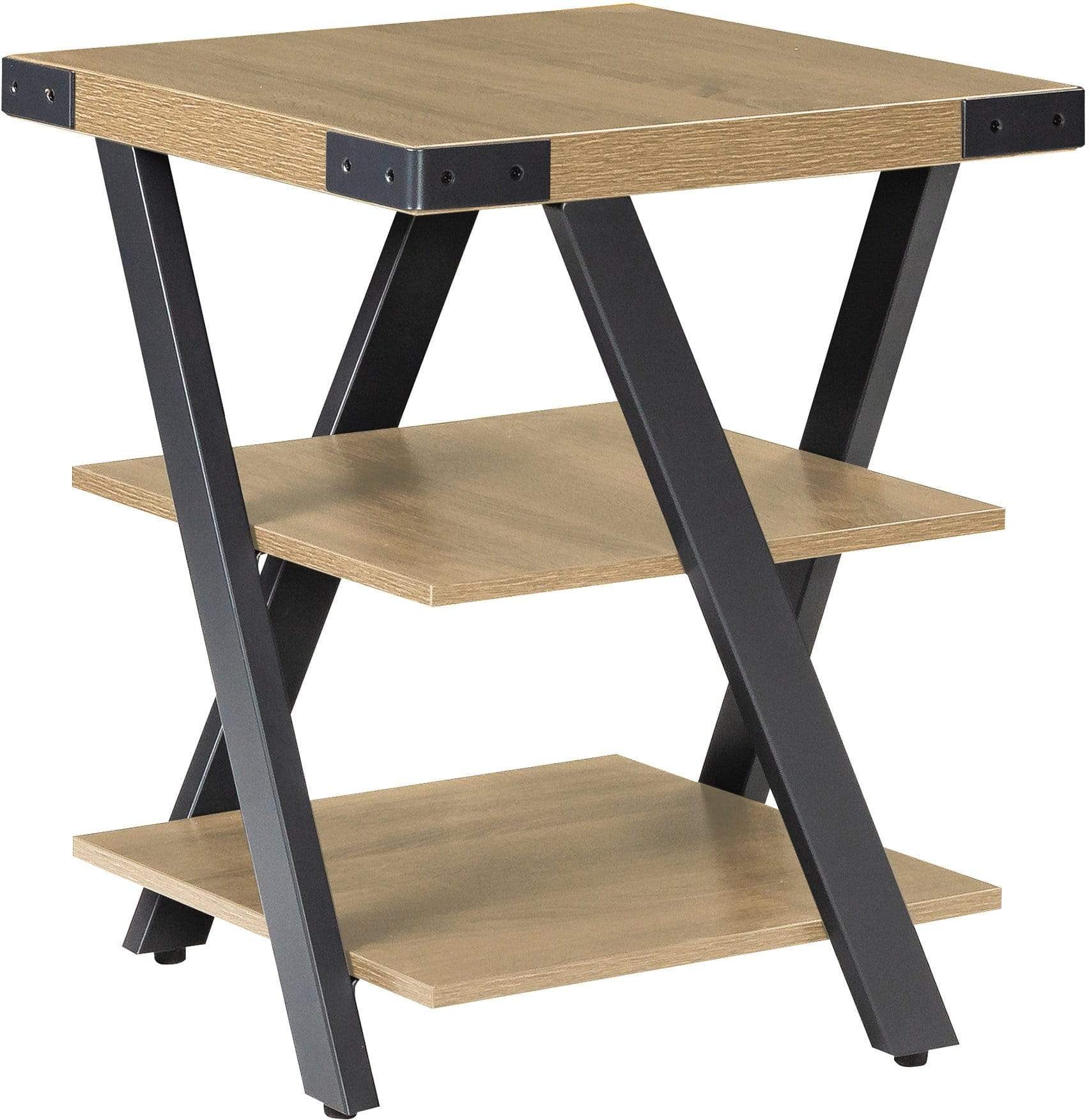 Safco Mirella Modern End Table with Storage Shelf - Small Nightstand for Bedroom, Living Room & Office - Compact Side Table with Durable Steel Frame (MRET)