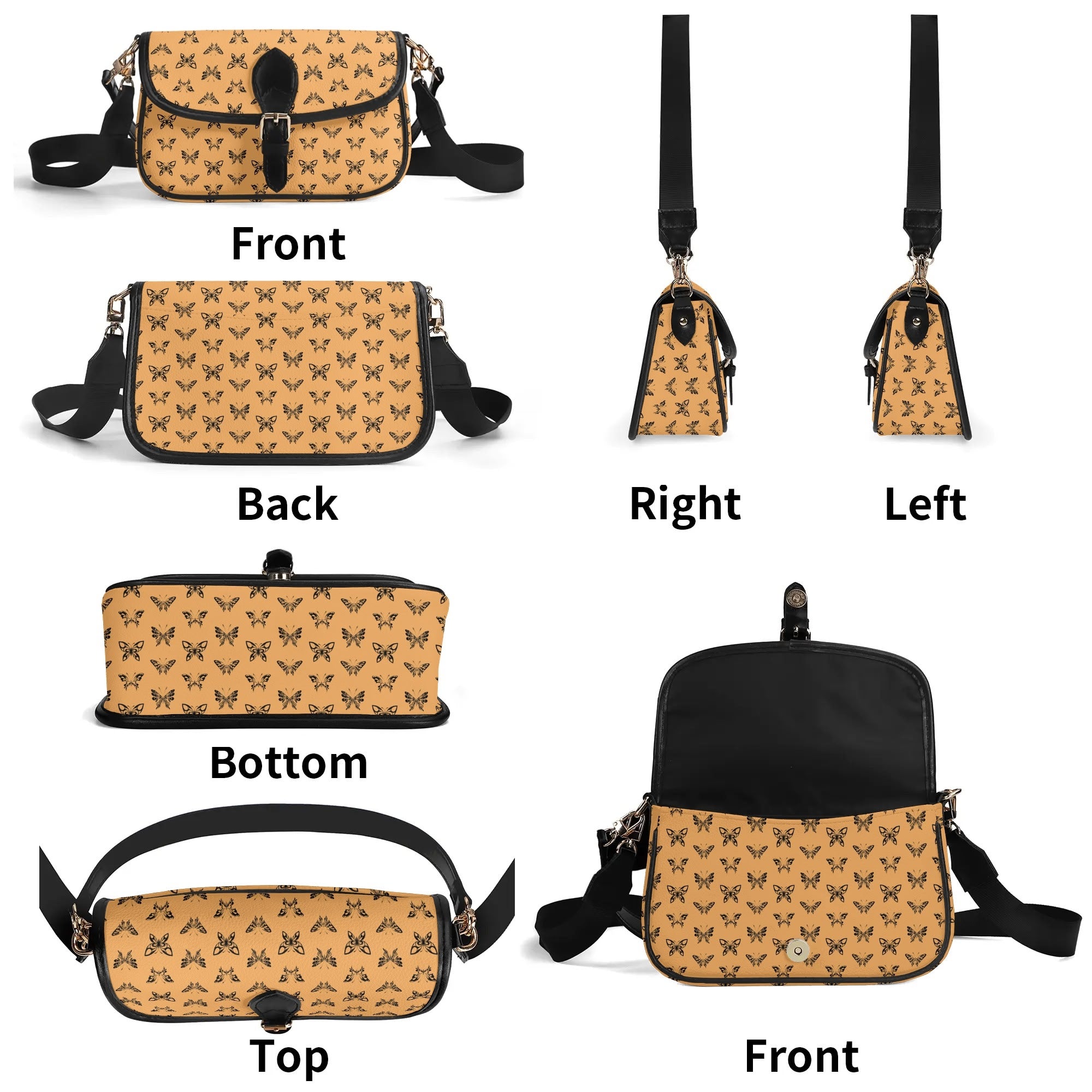 Elegant Ink Butterfly Chain Shoulder Bag for Women - Stylish Crossbody Purse for Party, Wedding & Evening Outfits