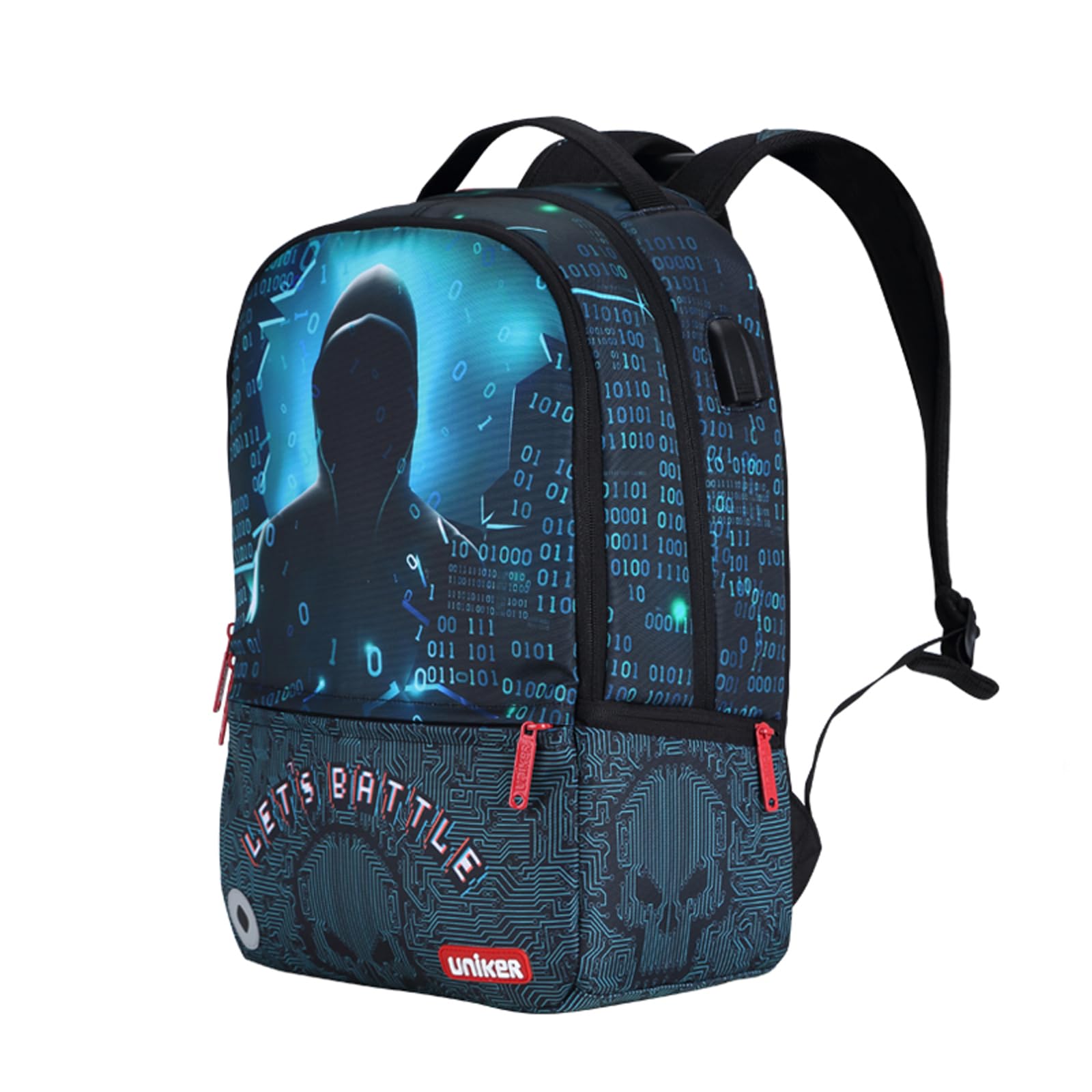 UNIKER Stylish School Backpack for Teens - 15.6 Inch Laptop Backpack with USB Charging Port & Anti-Theft Design - Waterproof Travel Backpack for College, Work & Daily Commute