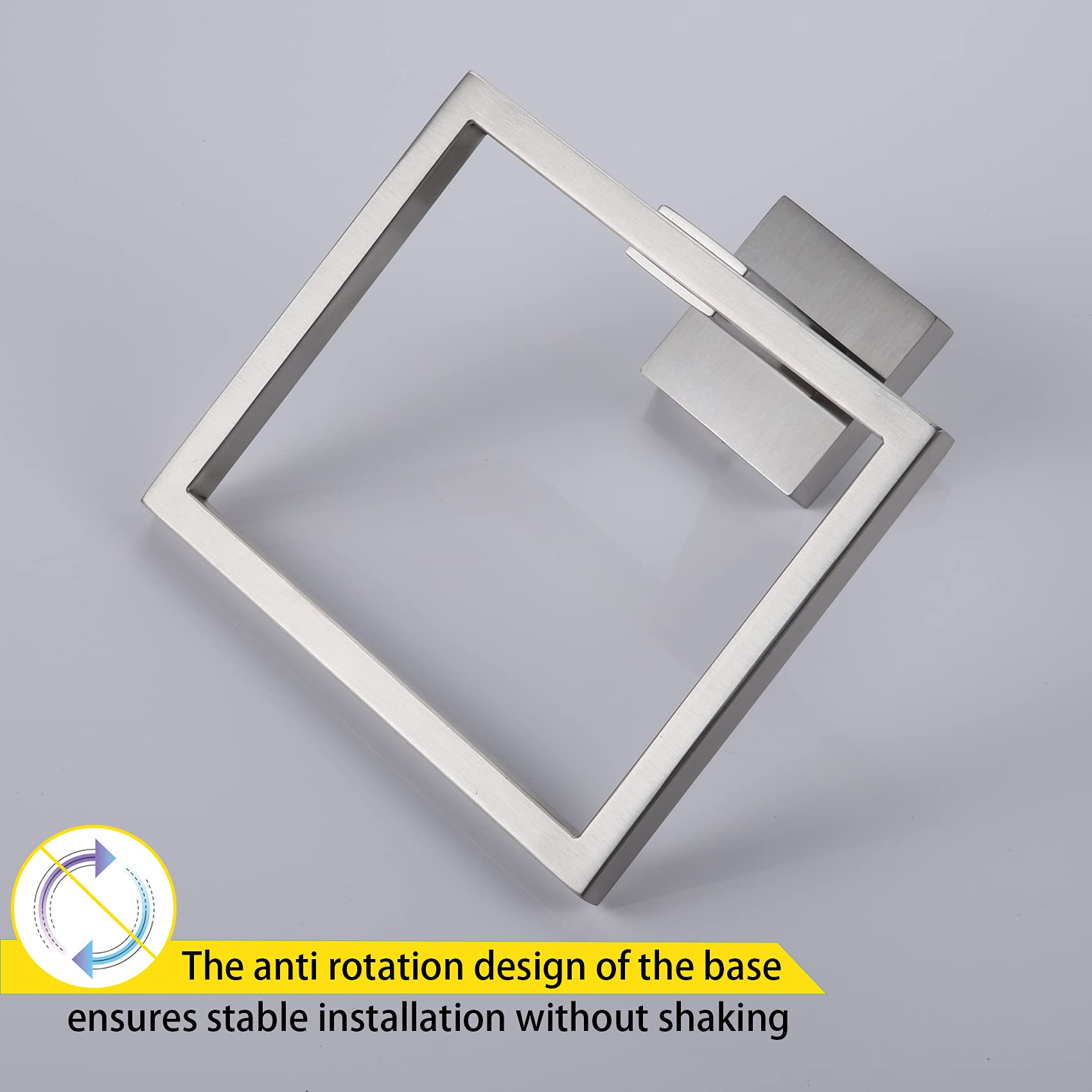 KOKOSIRI 2-Pack Stainless Steel Bath Towel Rings - Wall Mounted Towel Hanger & Rack for Bathroom (Brushed Steel, B3004BR-P2) - Perfect for Spa, Hotel & Home Bathroom Organization