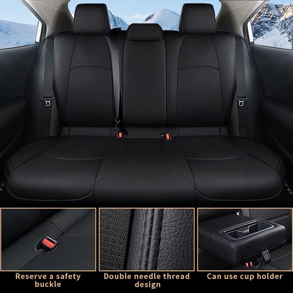 Premium Black Car Seat Covers Full Set for Toyota Corolla 2020-2025 - Custom Fit for SE, Nightshade, SE Apex, XSE & FX Models | Waterproof & Comfortable for Daily Commute & Road Trips