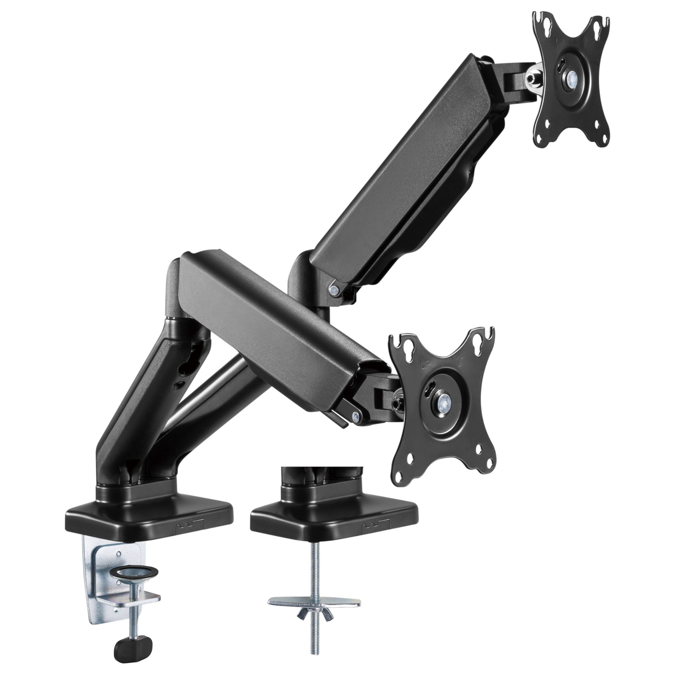 Outshine Dual Monitor Mount Stand - Gas Spring Adjustable Arm for 13-32 Inch Screens - Perfect for Home Office, Gaming & Workspace Setup