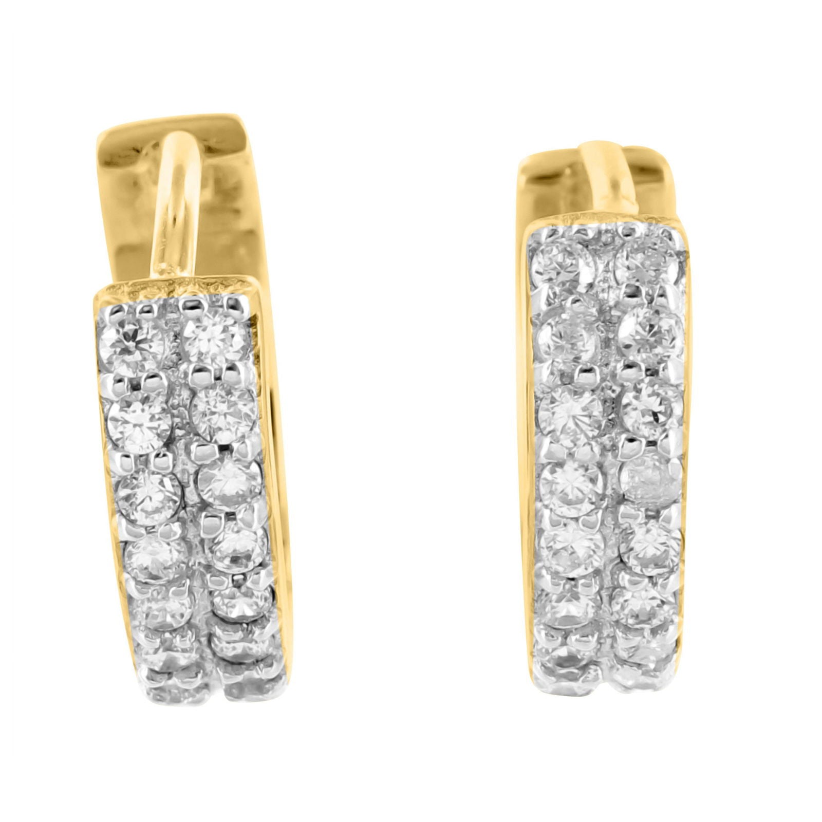 Lab Grown Diamond 14K Gold Plated 925 Sterling Silver Hoop Earrings for Women - Perfect for Everyday Wear, Parties & Special Occasions