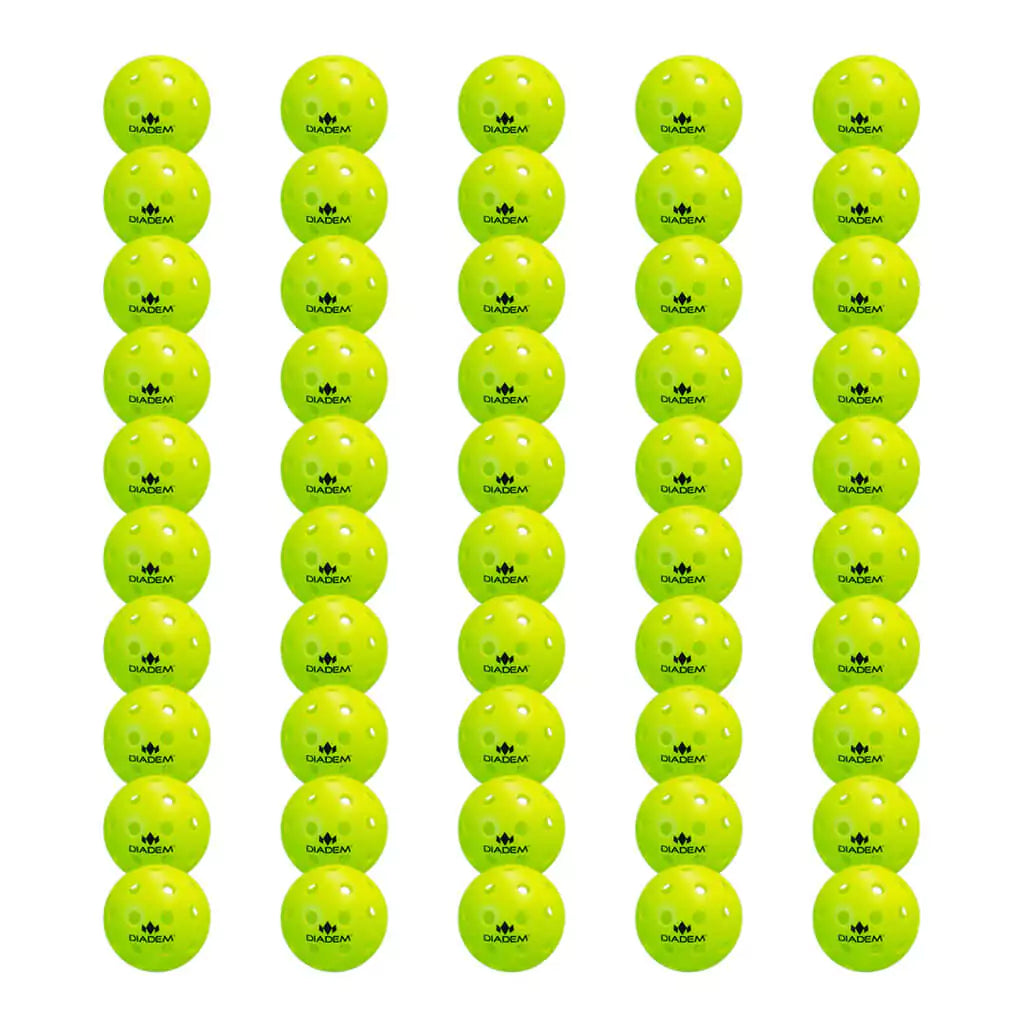Diadem Premier Power Pickleball Balls - 50 Pack Official Tournament Balls for Outdoor & Indoor Play - Premium Performance for Competitive Games & Practice Sessions