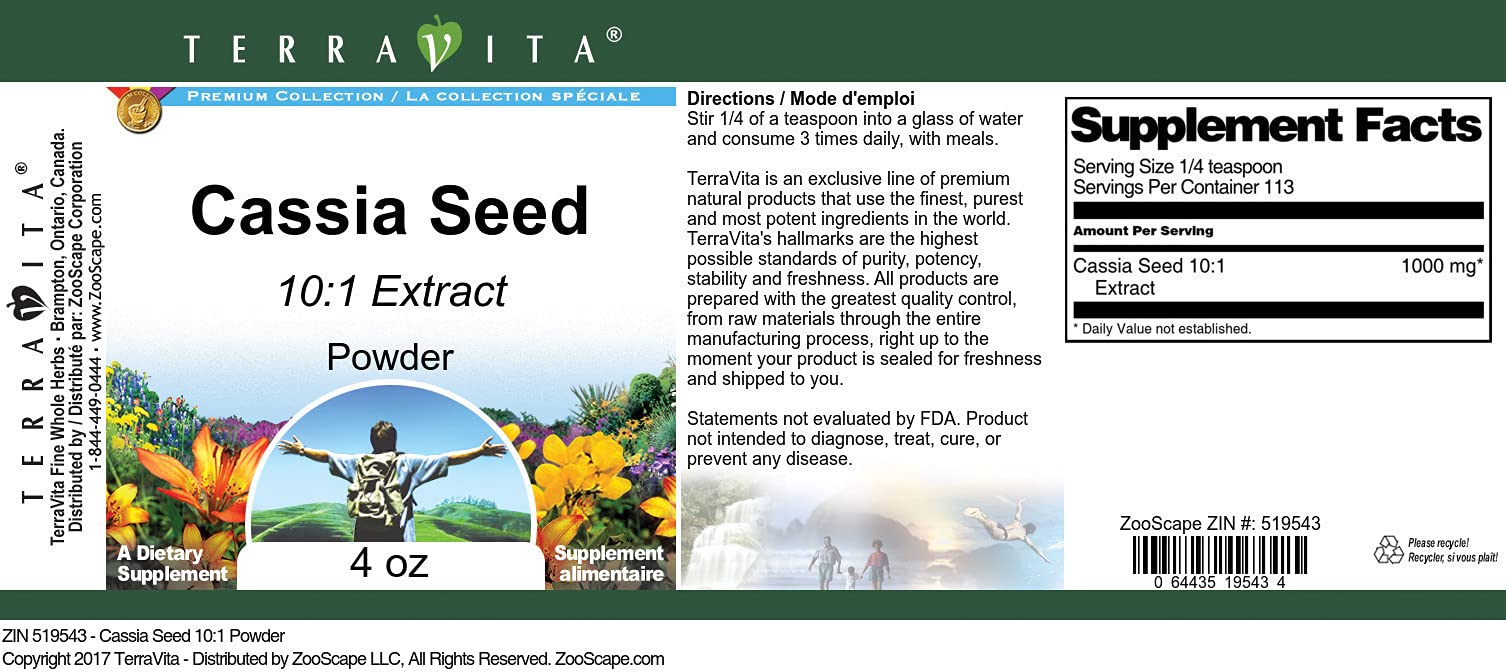 Premium Cassia Seed 10:1 Extract Powder (4 oz) - Natural Herbal Supplement for Liver & Eye Health - Supports Digestion & Detox - Perfect for Tea, Smoothies & Wellness Routines