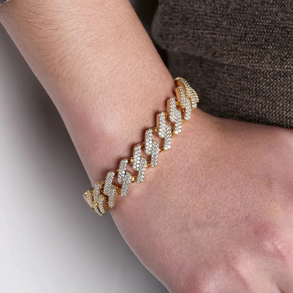 8 Iced Out Diamond Moissanite Bracelet for Women - 925 Sterling Silver Tennis Chain Bracelet with Sparkling Cubic Zirconia Stones - Perfect for Parties, Weddings & Special Occasions