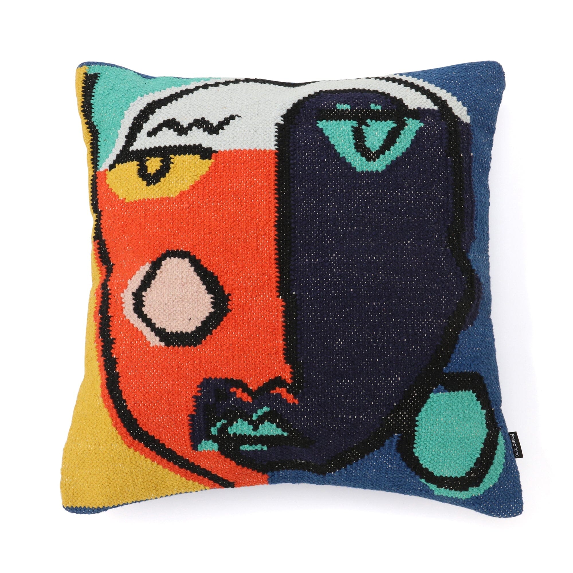 Soft Colorful Face Cushion Cover 450 X 450 - Breathable & Washable Pillow Case for Sofa, Bed, Car Seat - Multi-Color Home Decor Accessory