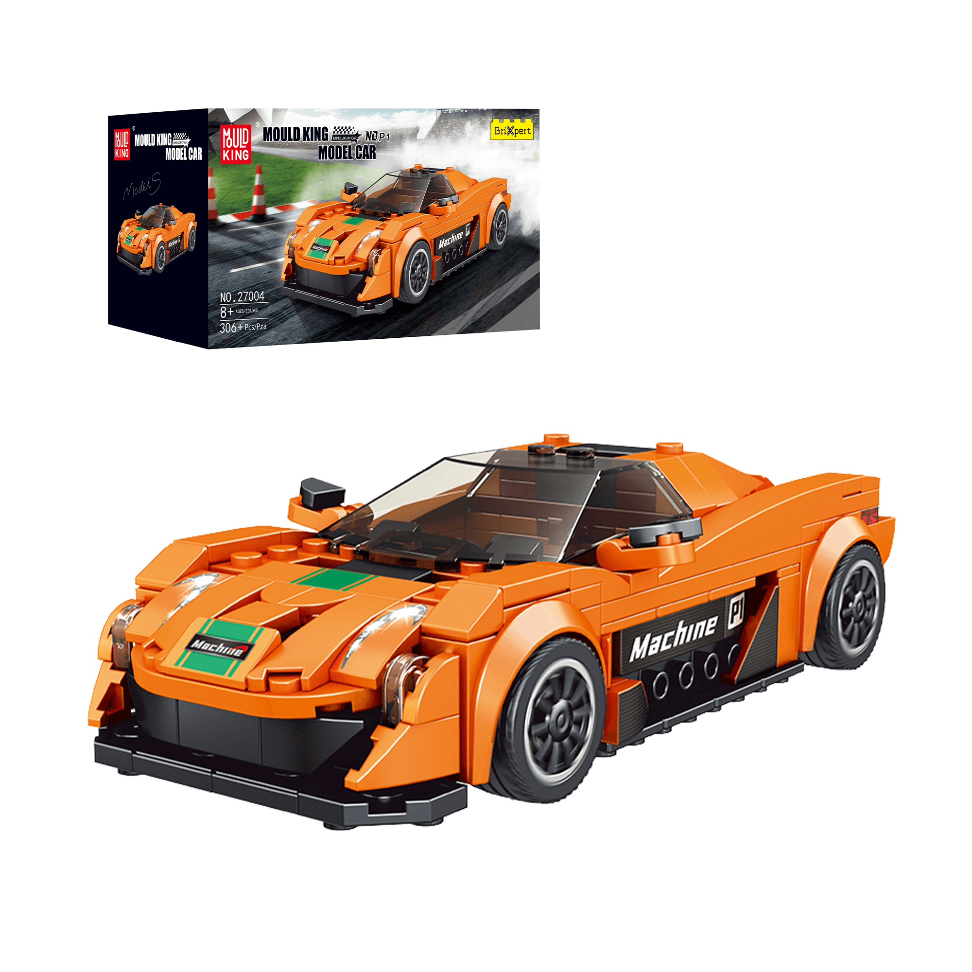 Mould King 27004 The Mini P1 Sports Car Building Set - 306 PCS STEM Toy for Kids & Adults | Creative DIY Model Car Kit for Home Decoration, Gift Ideas & Collector's Display