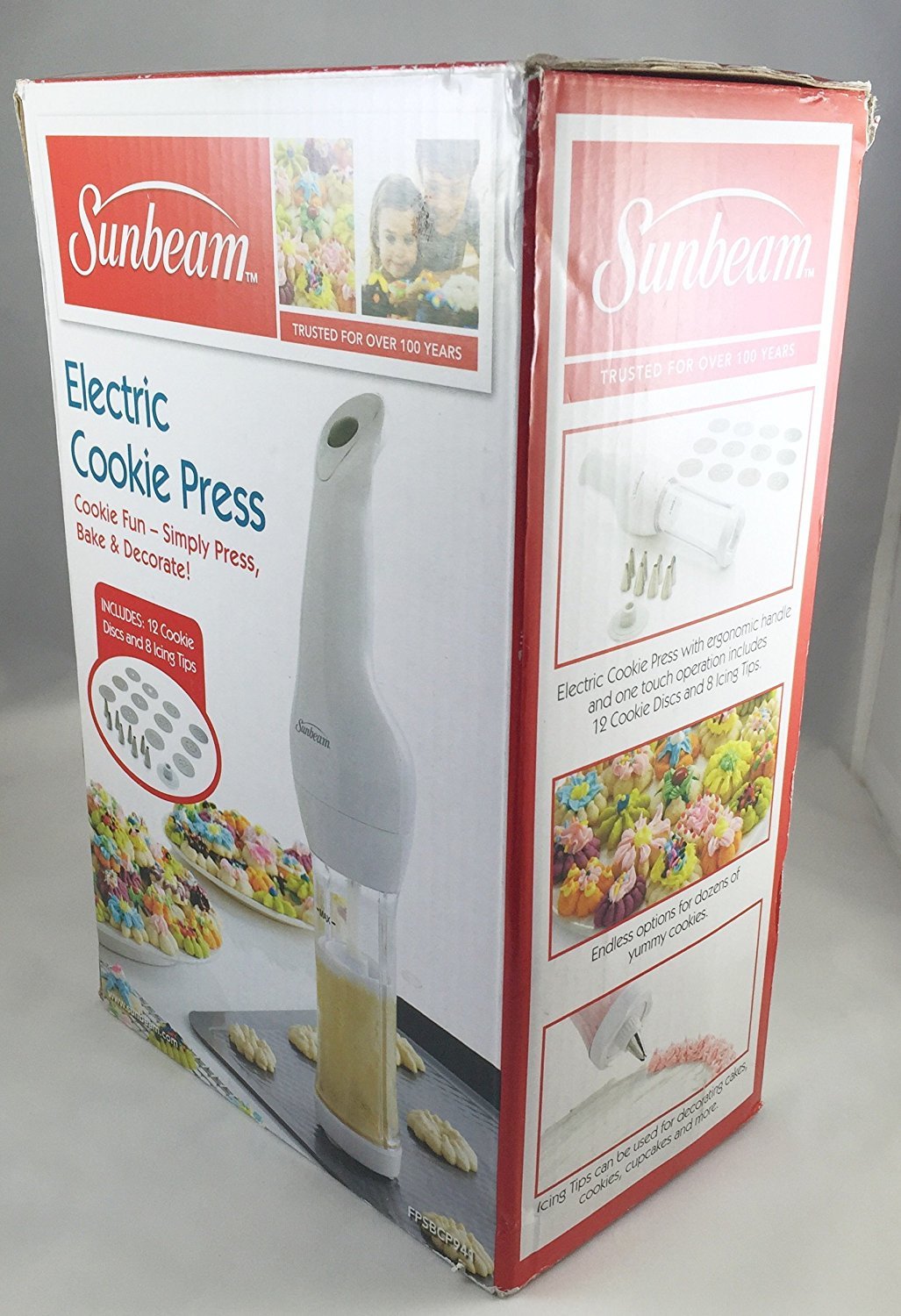 Sunbeam Electric Cookie Press - Easy-to-Use Cookie Maker for Baking Christmas, Wedding & Holiday Cookies - Perfect for Home Bakers & Professional Bakeries