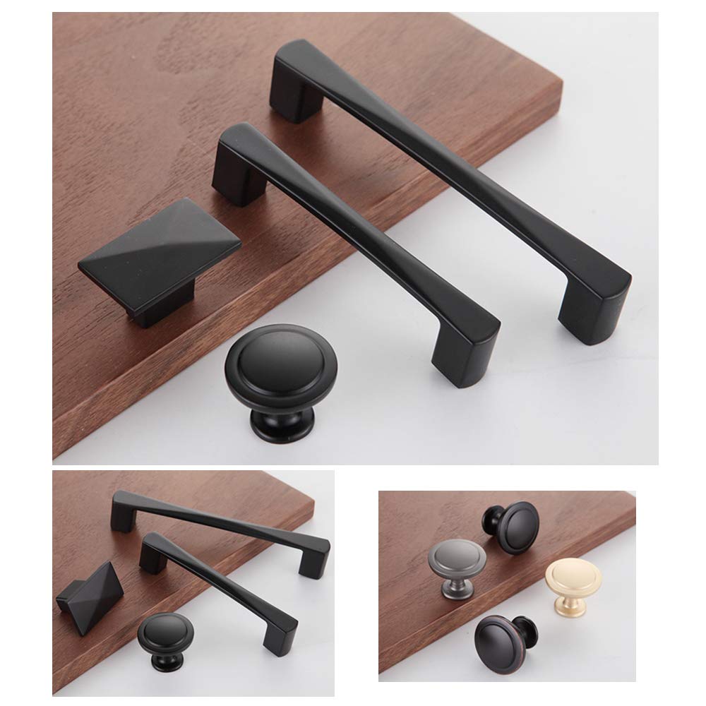 2 Pack Black Long Cabinet Handles - 105mm Contemporary Pulls for Drawers & Cabinets - Modern Hardware Knobs for Kitchen, Bathroom & Furniture (L 105mm)