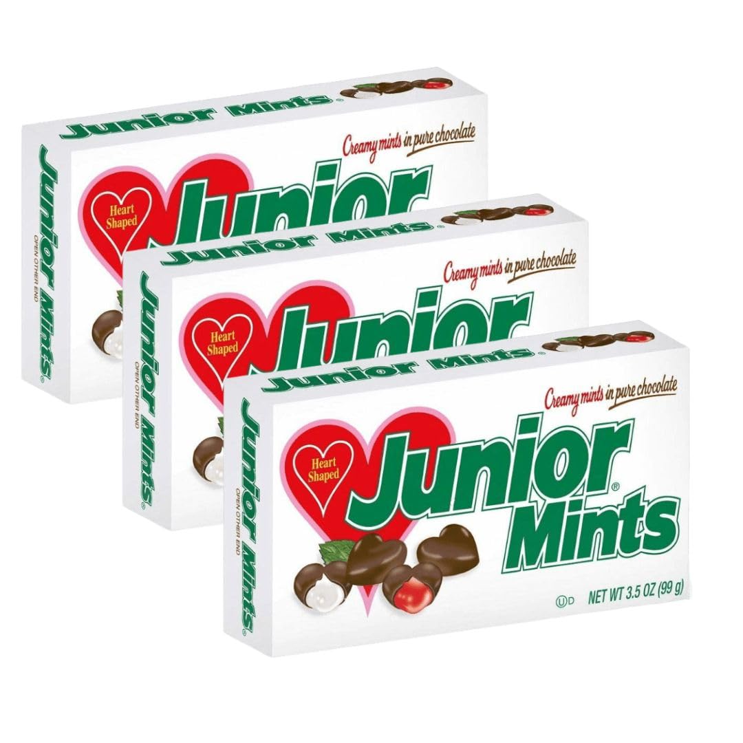 Valentine's Day Heart Shaped Chocolate Junior Mints Candy - 3.5oz Gift Box (3 Pack) | Romantic Gifts for Her/Him, Anniversary Treats, Sweet Valentine's Day Presents