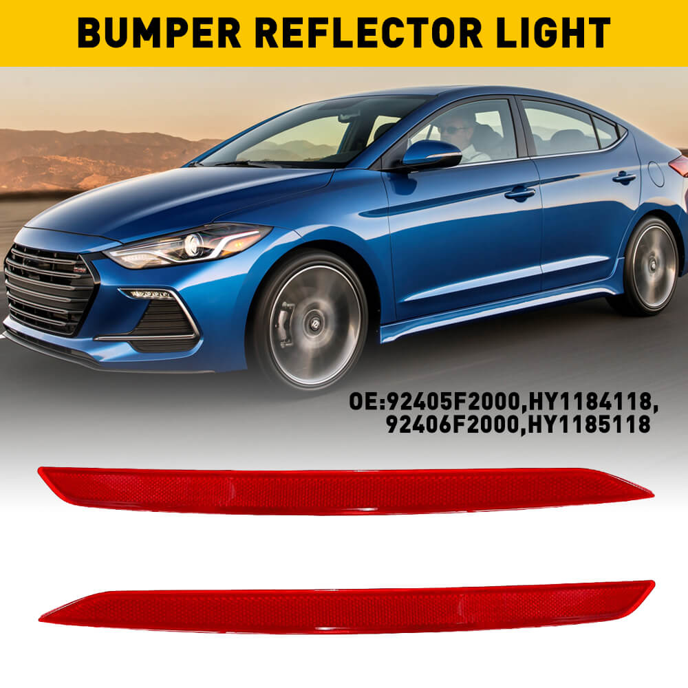 2017-2018 Hyundai Elantra Rear Bumper Reflector - Left & Right Side Replacement Parts for Improved Night Visibility | Perfect for Parking Safety and Roadside Emergencies