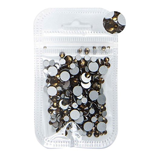 400pcs 40-Color Mixed Size Smoked Topaz Flatback Rhinestones for Nail Art - DIY 3D Glass Non HotFix Crystal Nail Decorations (Perfect for Manicures, Pedicures, Wedding Nails & Craft Projects)