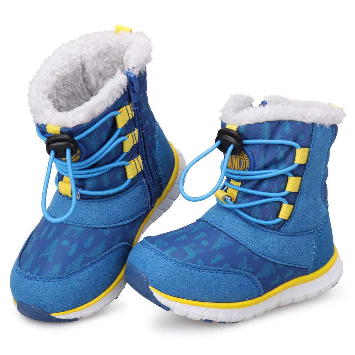 **Waterproof Boys Snow Boots - Winter Boots for Kids with Warm Fur Lining & Slip-Resistant Sole - Toddler & Little Boys Outdoor Snow Shoes for Cold Weather & Snow Play**