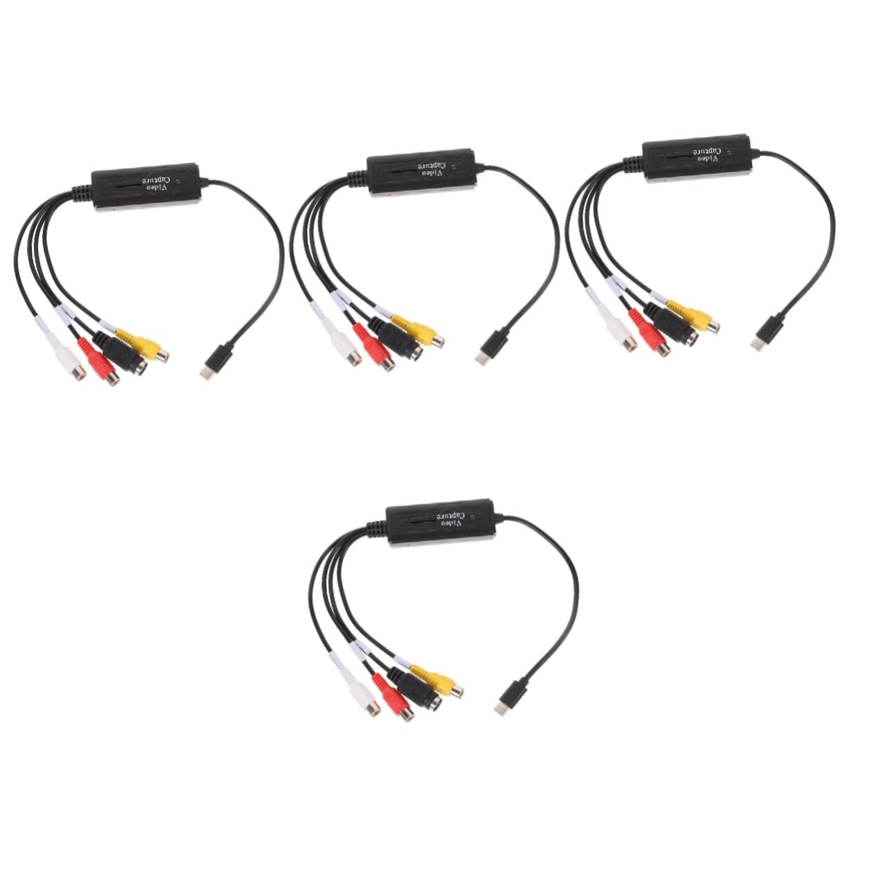Jojofuny 4-Pack USB Video Capture Card - HDMI to USB 2.0 Recorder for Live Streaming, VHS to Digital Converter, DVR Recording Device for Gaming, Podcasting & Video Editing - Portable & Rubber Coated