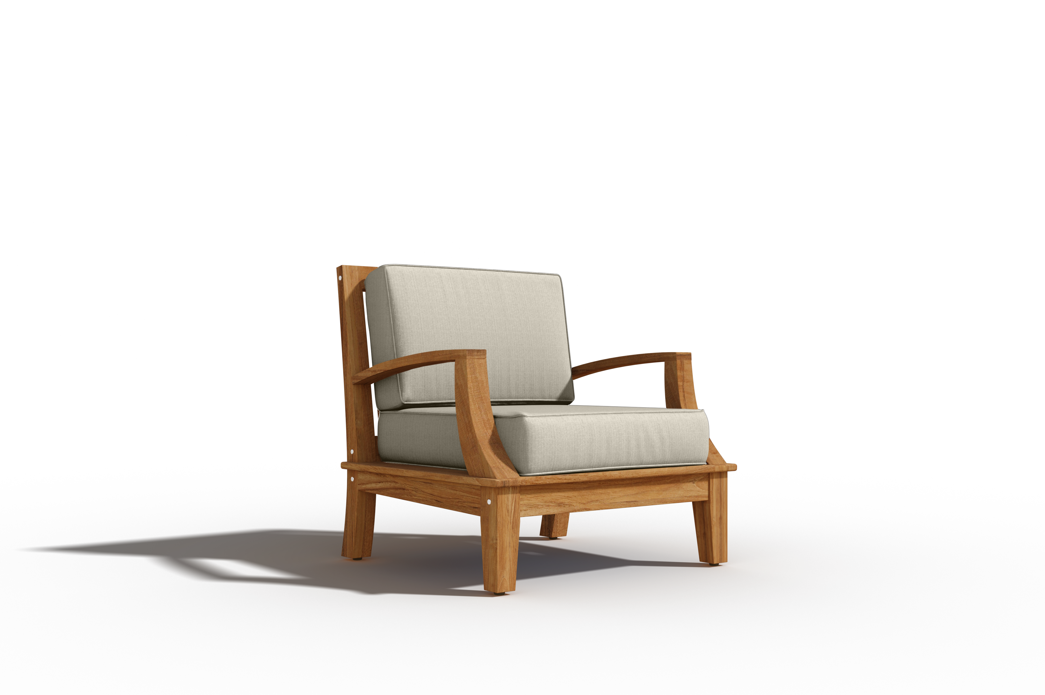 Premium Eliane Teak Outdoor Club Chair with Sunbrella Fabric Cushion - Weather-Resistant Patio Furniture for Poolside, Garden & Backyard Relaxation