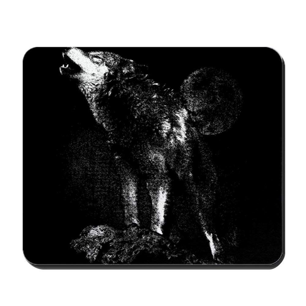 Premium Wolf Howling at Moon Mouse Pad - Non-Slip Gaming & Office Desk Mat for Computers, Laptops - Perfect for Work, Gaming & Home Office Setup