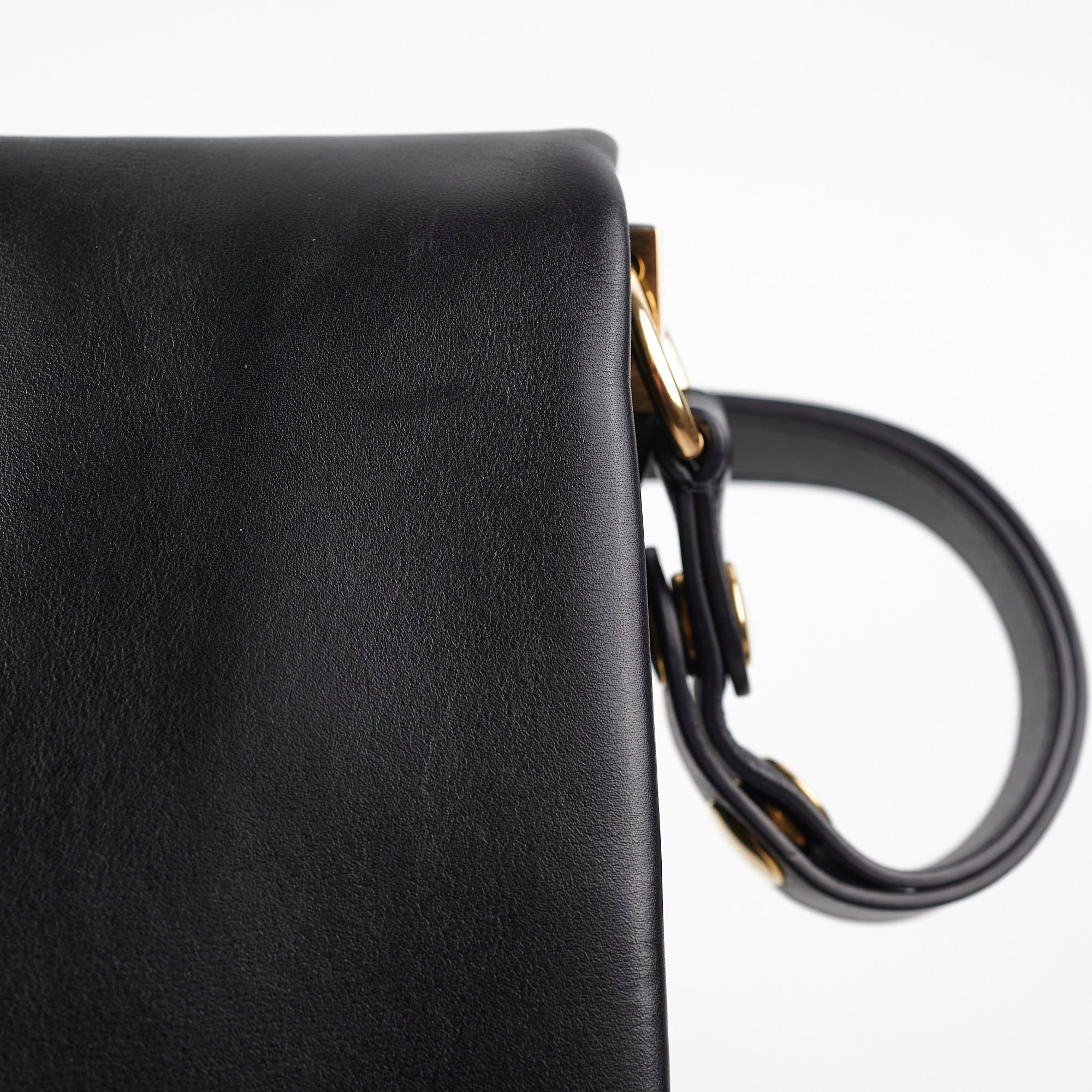 Celine Blade Leather Shoulder Bag for Women - Genuine Leather Crossbody Purse with Adjustable Strap, Black Handbag for Work, Travel & Evening Out