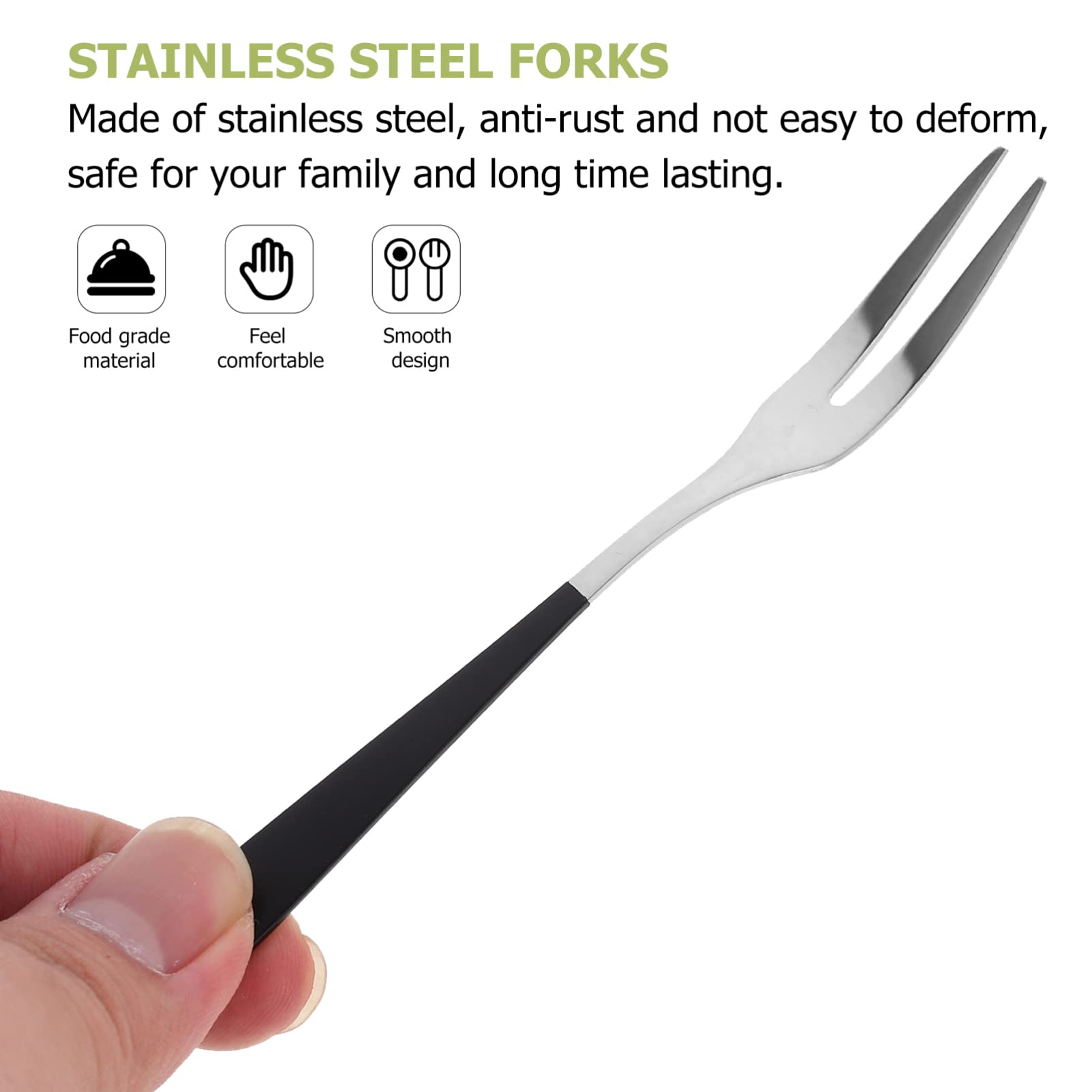 6-Piece Stainless Steel Fruit Forks for Desserts, Salads & Parties