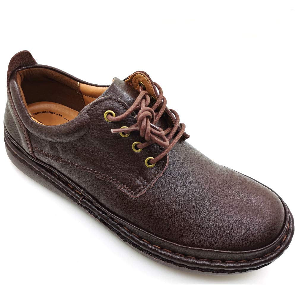 ZLUXURQ Men's Classic Leather Slip-On Loafers - Comfortable Casual Walking Shoes for Business, Travel & Everyday Wear