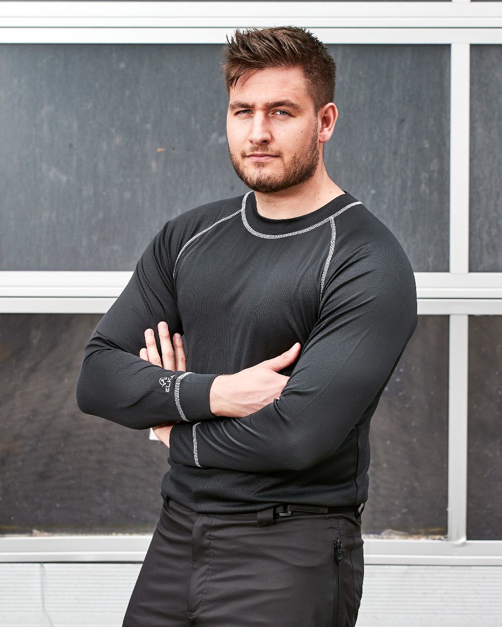 Elka Men's Thermal Base Layer Shirt - Long Sleeve Crew Neck Undershirt for Cold Weather, Hiking & Outdoor Activities