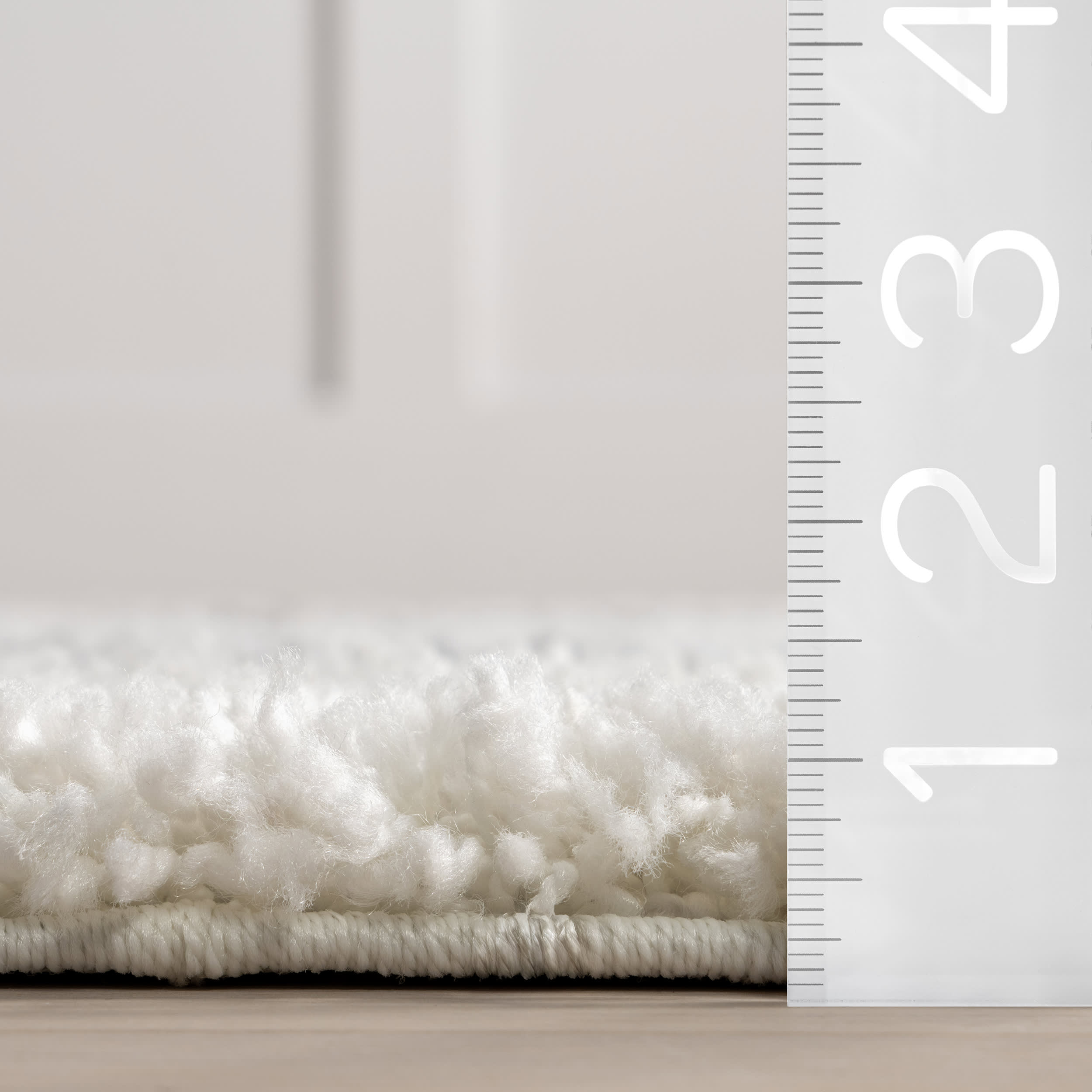 Soft Shaggy Lattice Pattern Area Rug - White Plush Carpet for Living Room, Bedroom & Nursery Decor