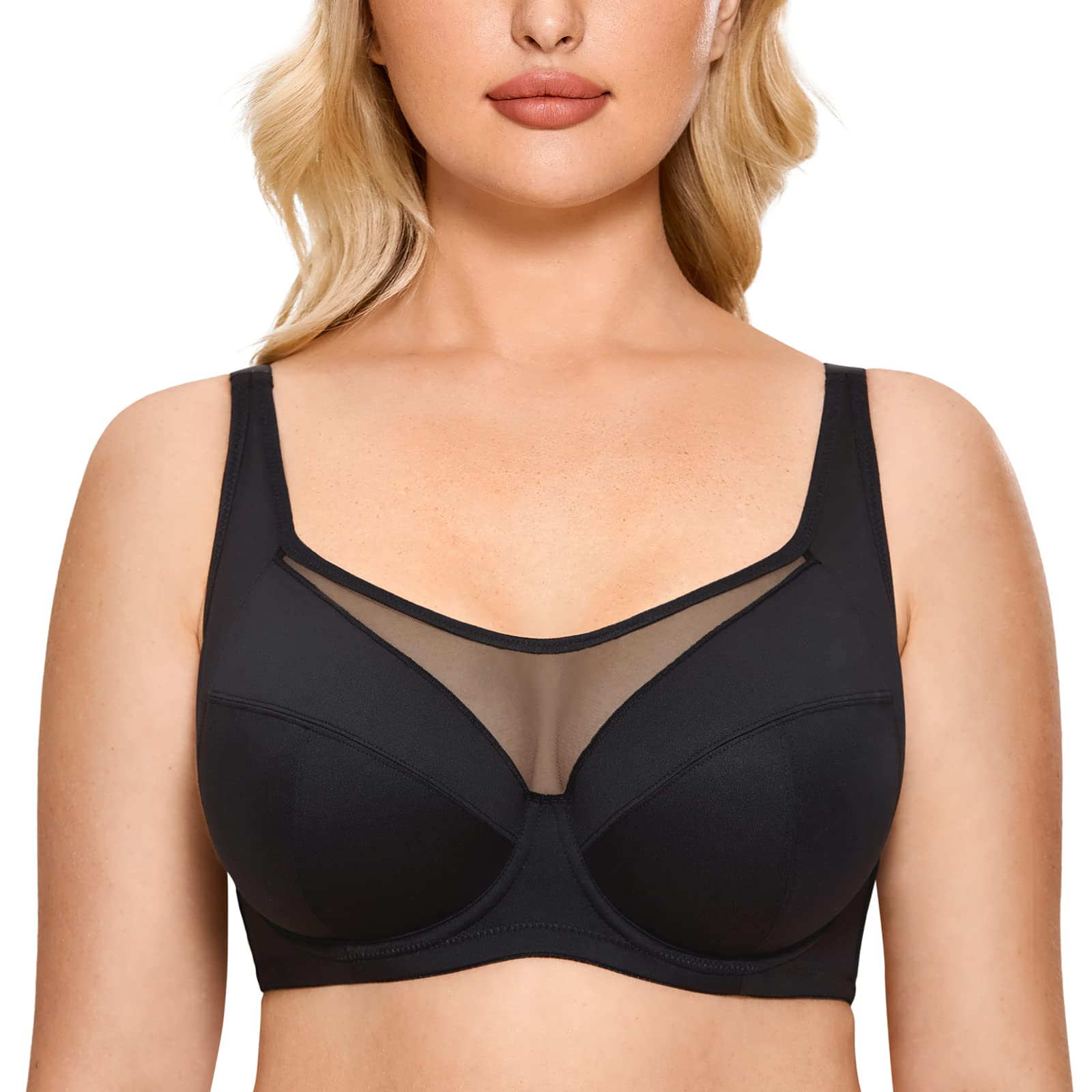DELIMIRA Women's Plus Size Minimizer Bras - Full Cup Underwire Support, No Padding - Comfortable Everyday Wear for Work & Casual Outfits