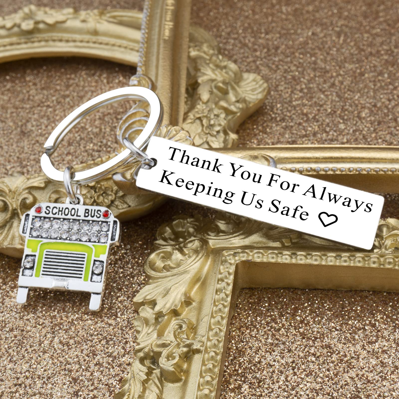 School Bus Driver Keychain Gift for Women - Christmas & Retirement Appreciation for Teachers & Drivers