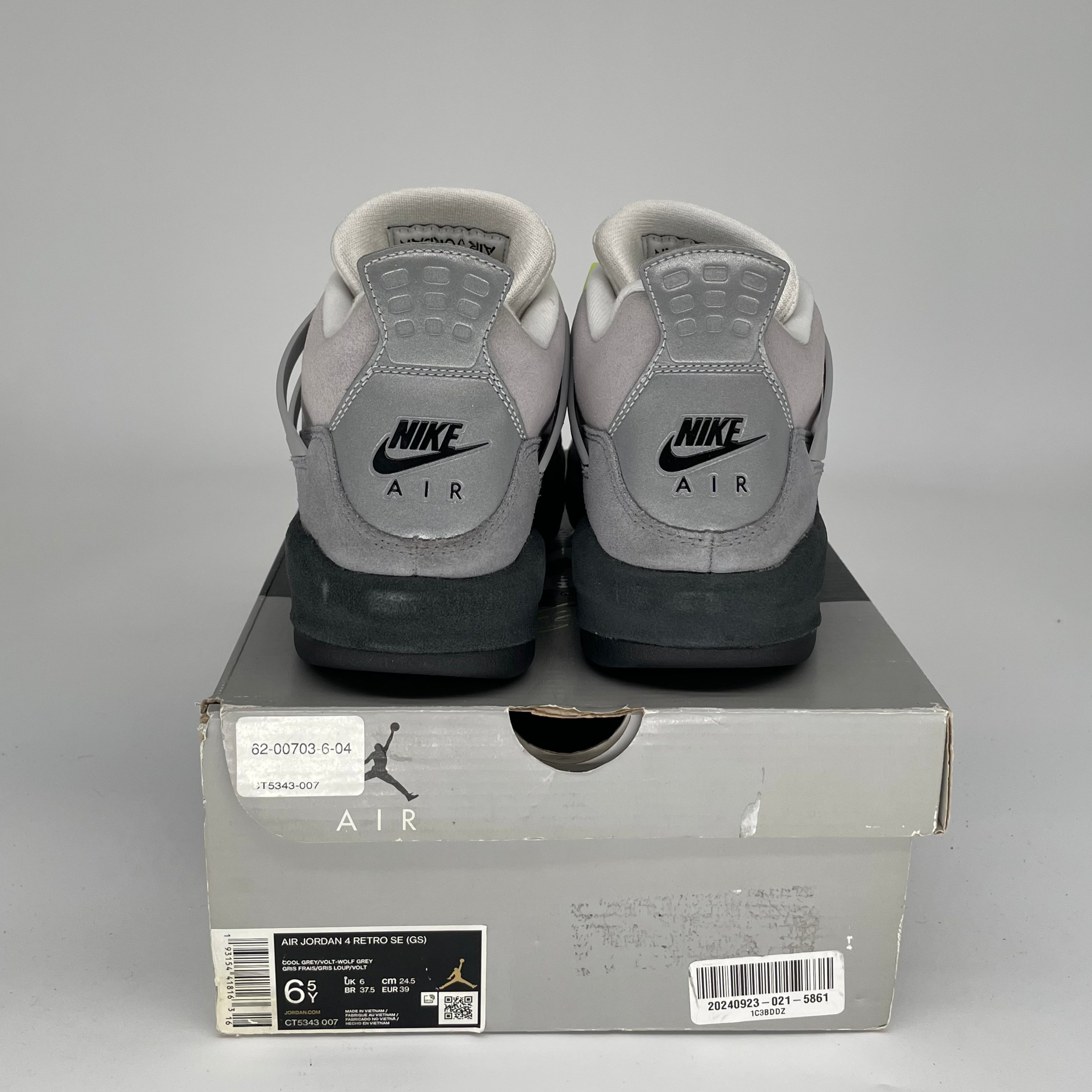 Original Air Jordan 4 Retro 'Neon 95' Size 6.5Y Men's Basketball Shoes CT5343-007 - Perfect for Streetwear & Sneaker Collectors