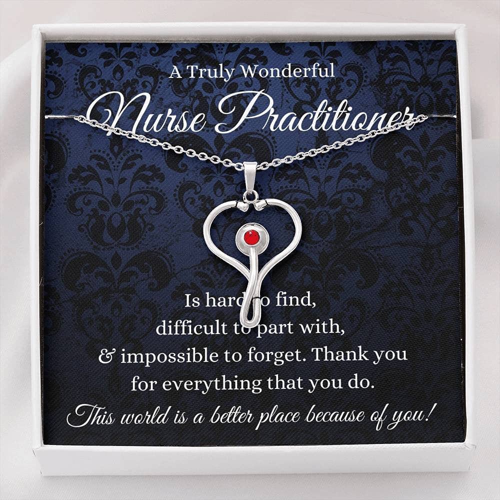 Personalized Nurse Jewelry Gift - Custom Stethoscope Pendant for Women, Nurse Practitioner Graduation & Appreciation Gift, Engraved RN Jewelry - Perfect for Nursing School Graduation, Nurse Week & Medical Professionals
