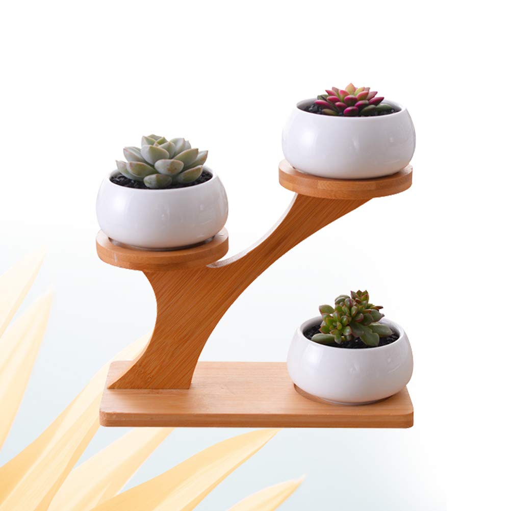 Hemoton Modern Minimalist White Ceramic Flower Pot Set - Elegant Home & Office Plant Decor for Indoor Plants, Succulents, and Small Flowers