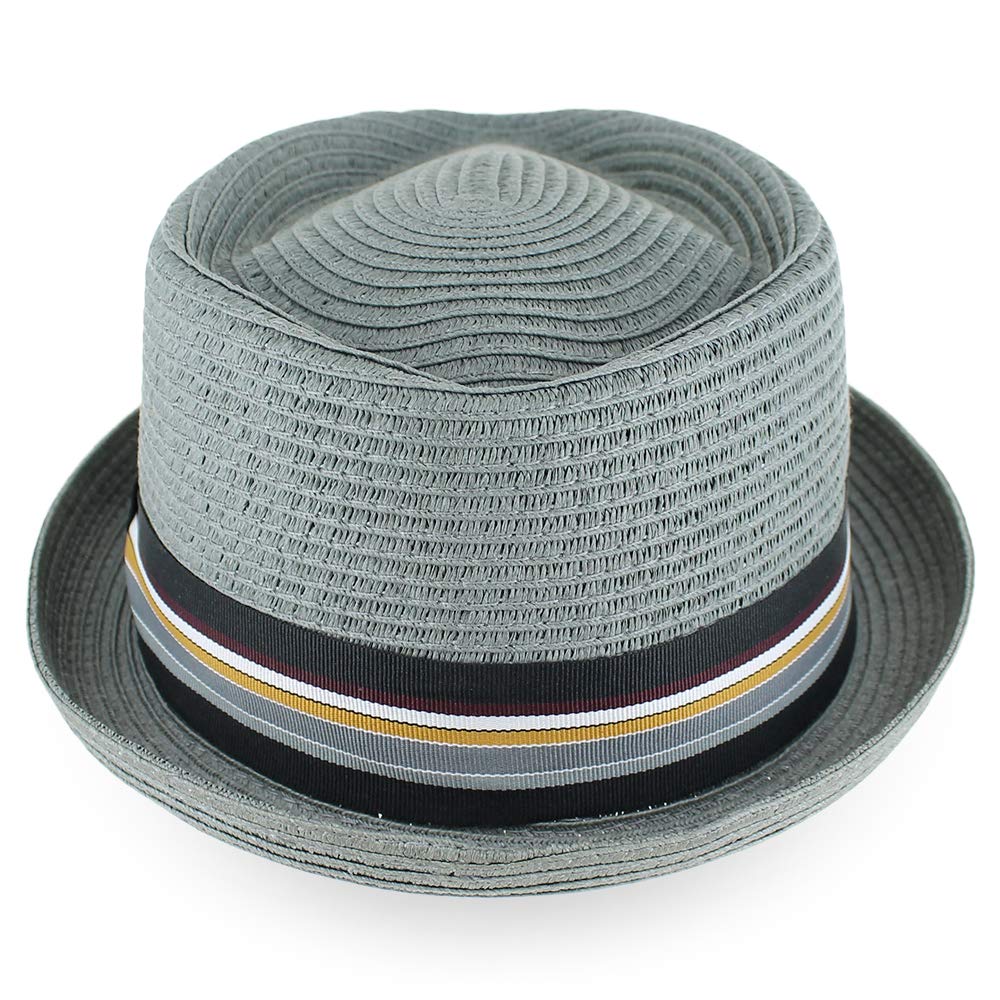 Summer Straw Fedora Hat for Men & Women - Blue, Tan, Black - Beach & Outdoor Wear
