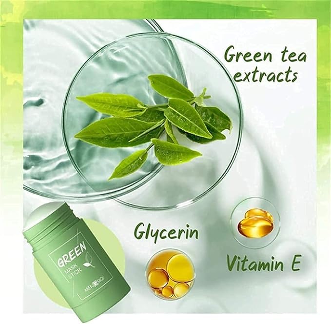 ZOOMIQUE Green Tea Cleansing Mask Stick - Deep Pore Cleanser for Blackheads & Whiteheads | Oil Control & Anti-Acne Treatment | Face Mask for Men & Women | Perfect for Daily Skincare & Post-Workout Refreshment