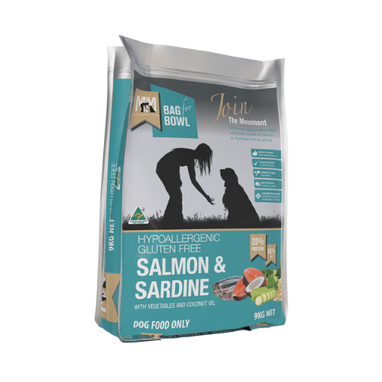 MEALS FOR MUTTS Premium Dry Dog Food - Salmon & Sardine Recipe for Adult Dogs, 9kg Bag | High Protein Grain-Free Kibble for Healthy Skin & Coat | Perfect for Active Dogs & Daily Nutrition
