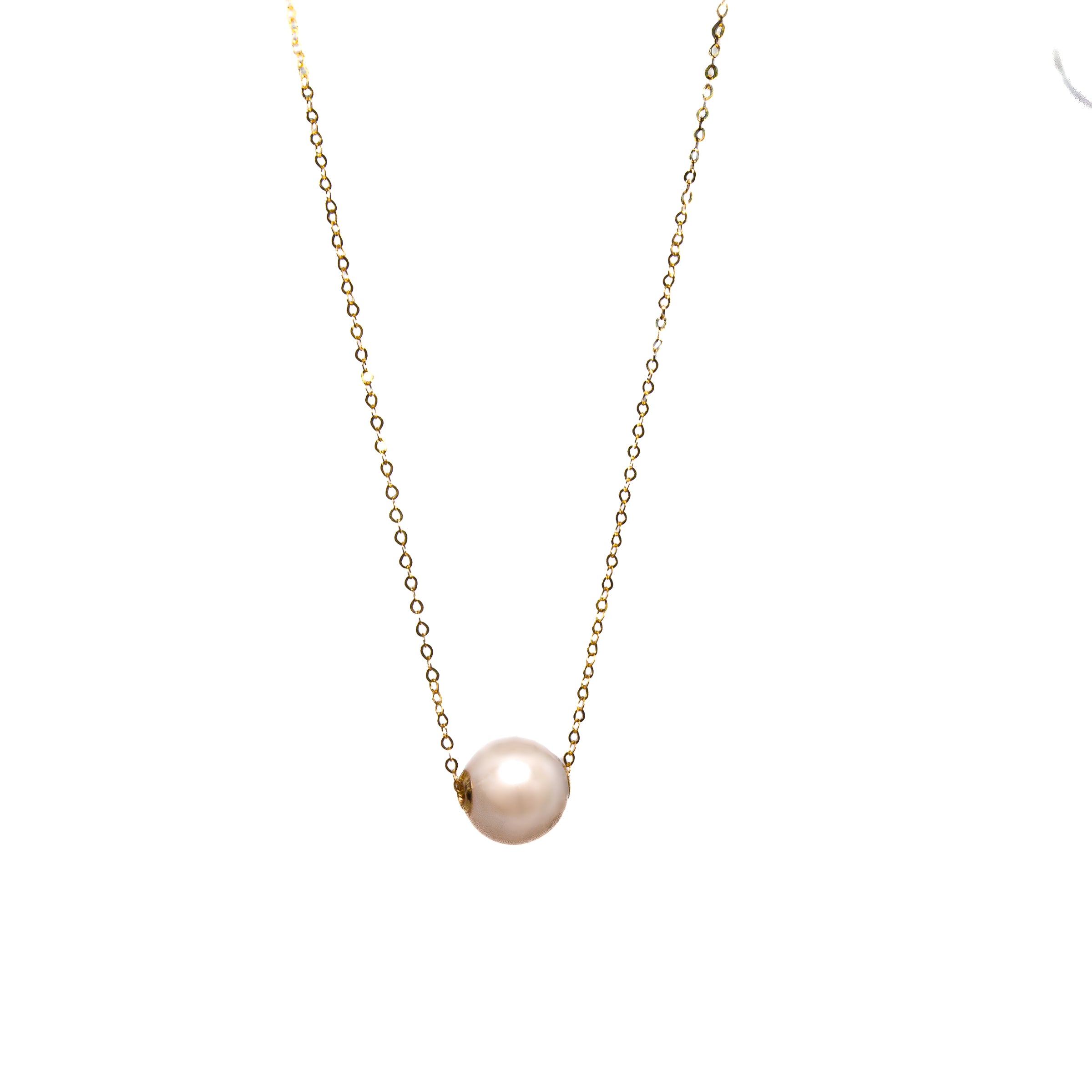 9mm Single Pearl Serenade Gold Necklace for Women - Elegant Pearl Pendant Jewelry Gift for Birthday, Anniversary & Valentine's Day - Perfect for Weddings, Parties & Special Occasions
