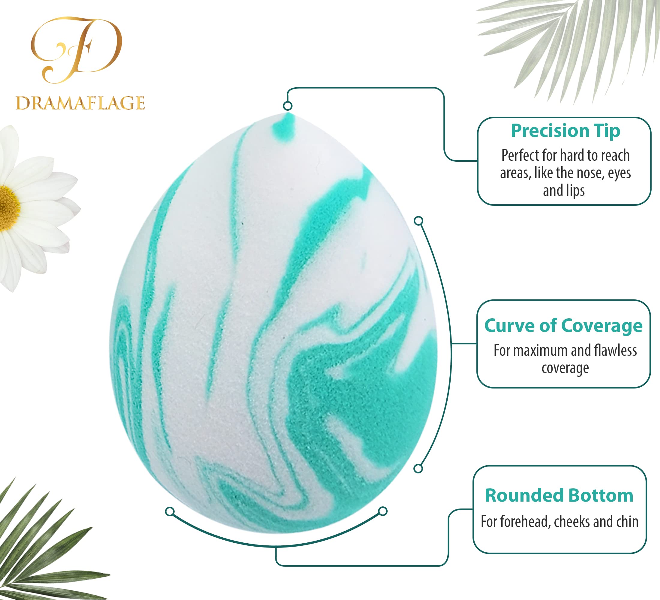 Marble Effect Makeup Sponge Blender - Non-Latex Beauty Blender for Foundation & Concealer (2-Pack) | Perfect for Flawless Airbrush Finish & Everyday Makeup Application
