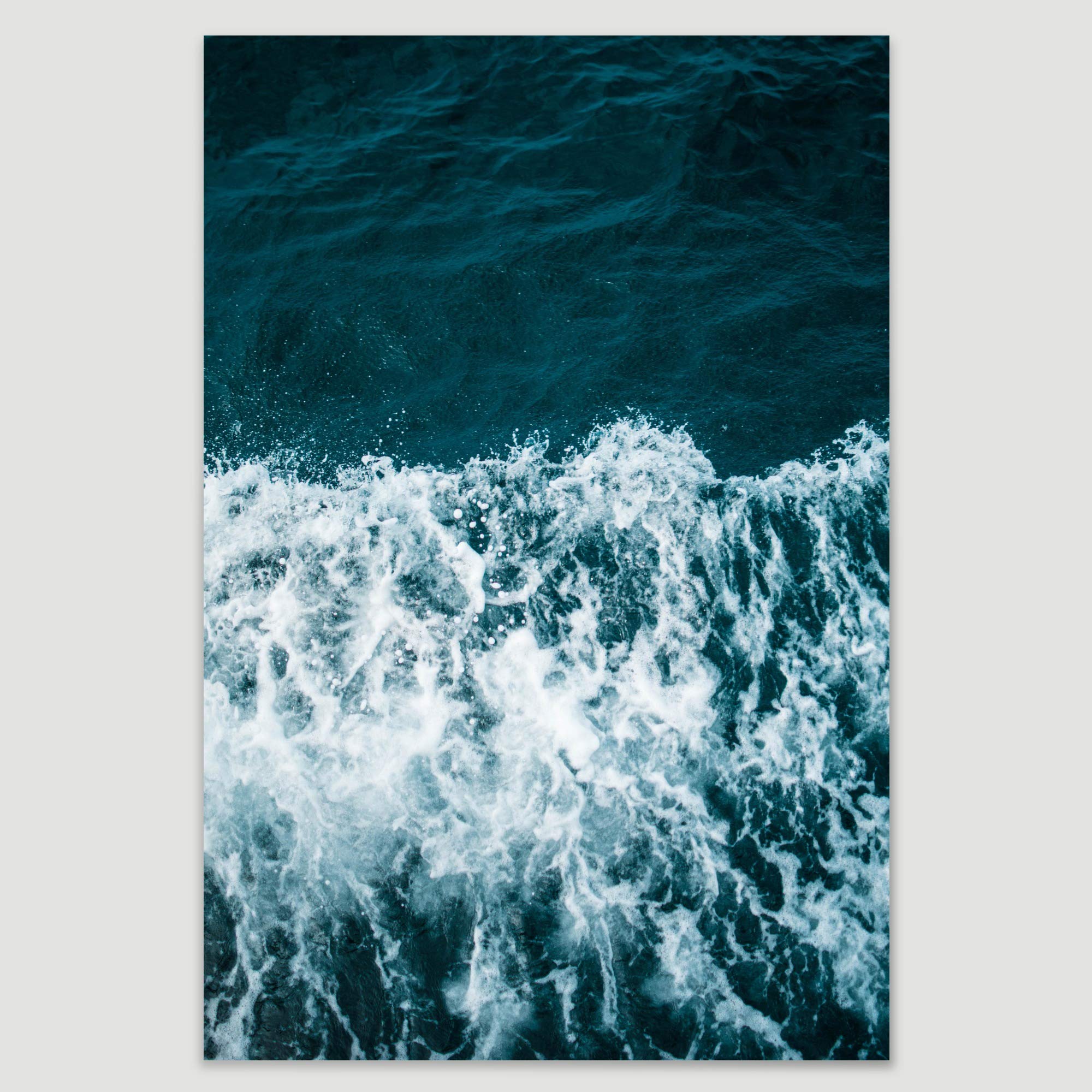 Coastal Beach Wave Canvas Wall Art - 32x48 Inch Blue Ocean Photography for Living Room & Bedroom Decor | Relaxing Seascape Painting for Home & Office