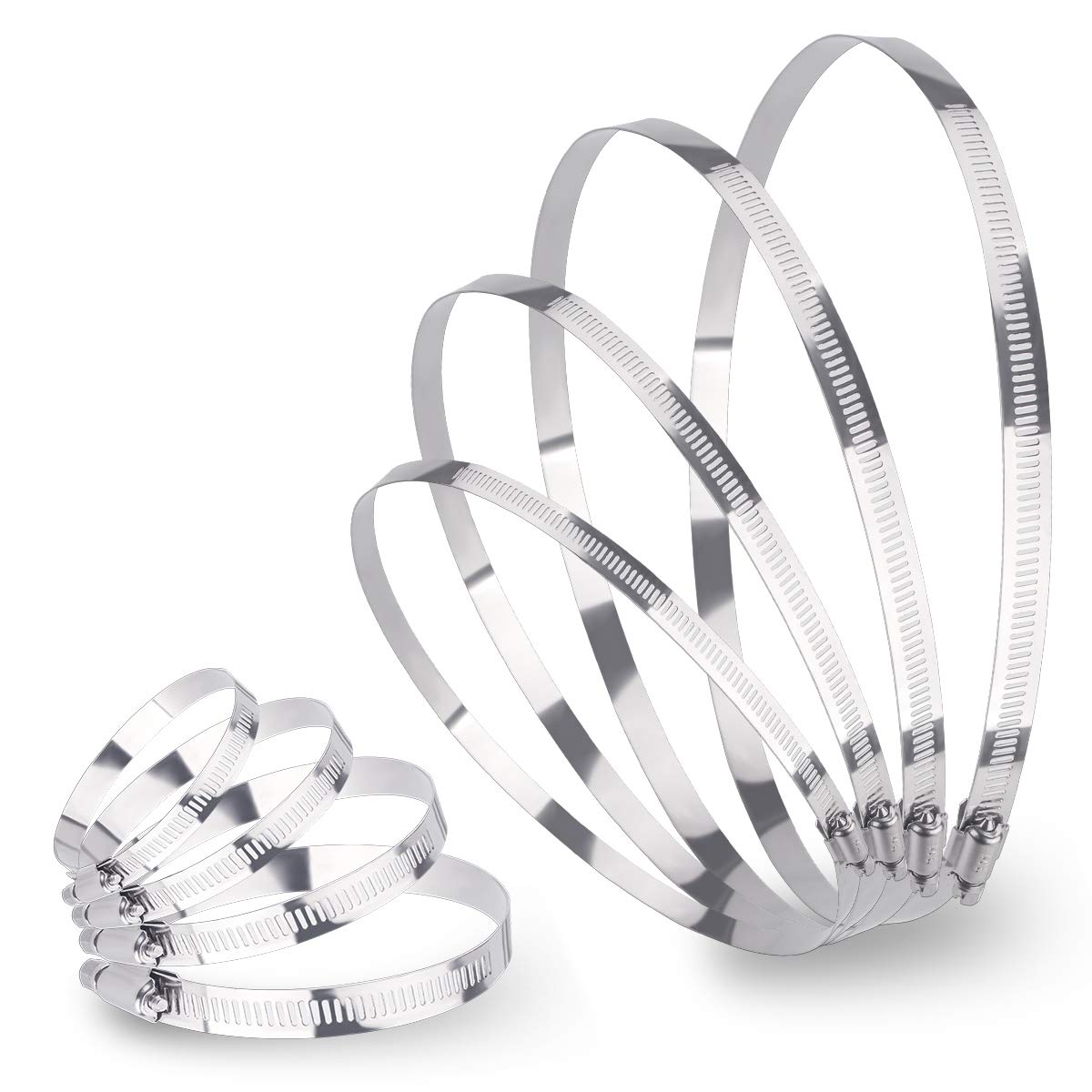 LOKMAN 10 Pack 3 Inch Stainless Steel Hose Clamps - Worm Gear Duct Clamps Adjustable 3-3.5 Inch (75-90mm) for Fuel Line, Dryer Vent, Pipe & Automotive Applications - Corrosion Resistant Heavy Duty Clamps for Plumbing, HVAC & Marine Use